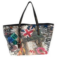 Jimmy Choo Multicolor Printed Coated Canvas Scarlet Tote