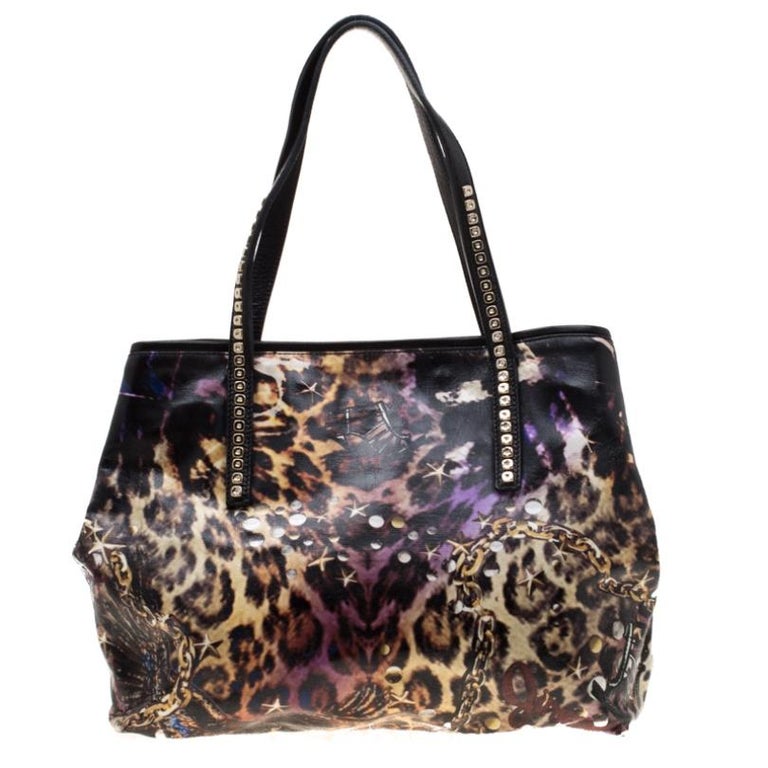 Jimmy Choo Multicolor Printed Glazed Canvas Scarlet Tote For Sale at ...