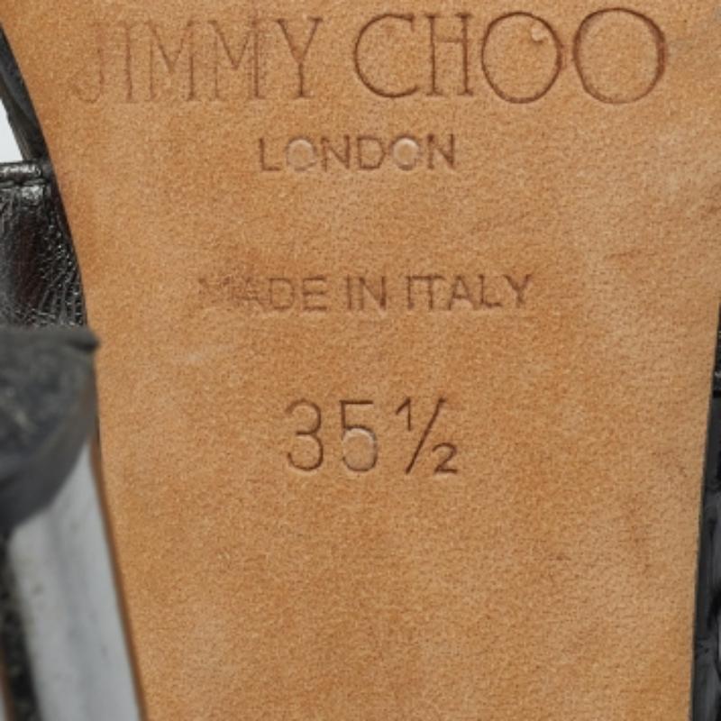 Jimmy Choo Multicolor Python/Kalbshaar und Leder Sandalen Größe 35.5 im Angebot 3