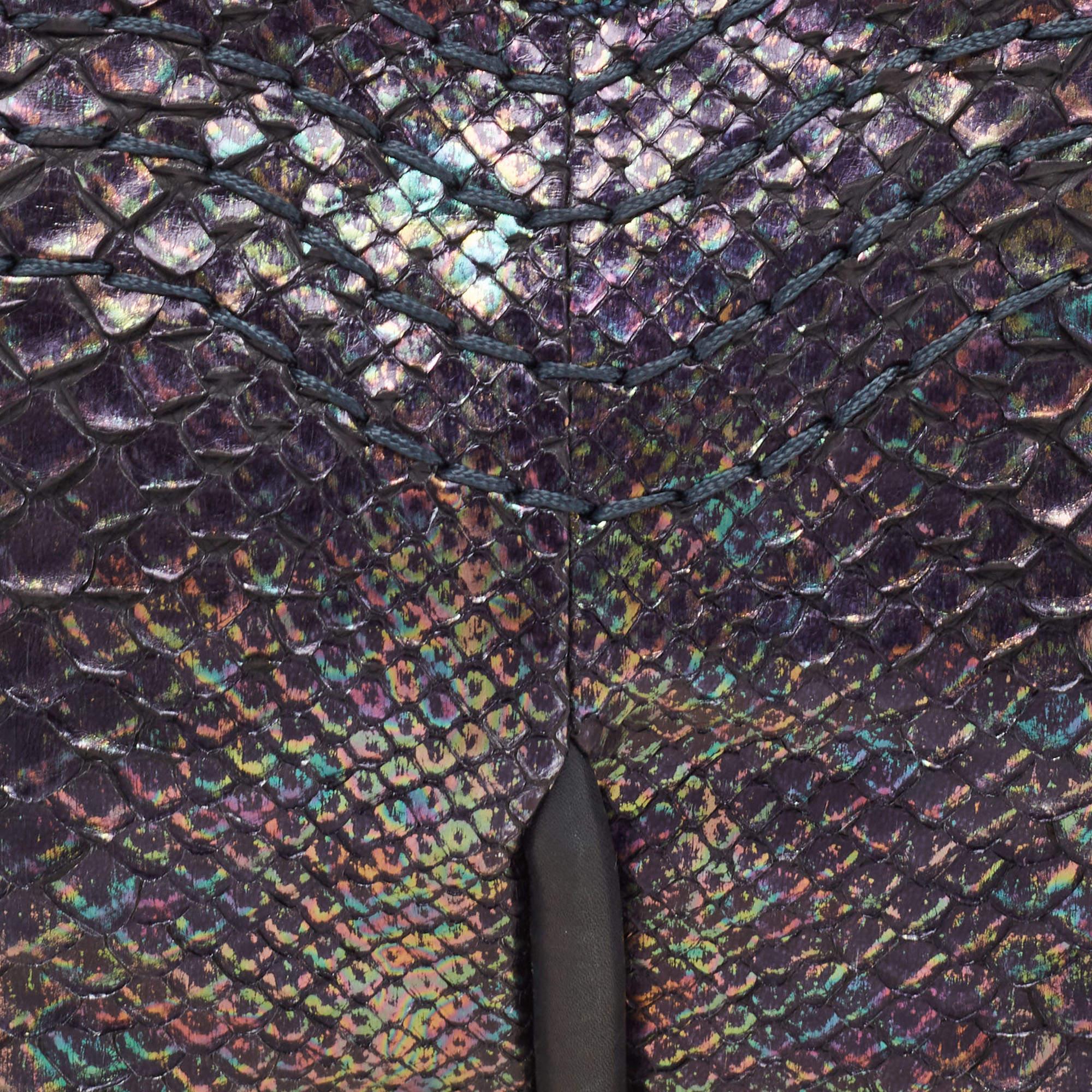 Jimmy Choo Multicolor Python Frame Chain Shoulder Bag 6
