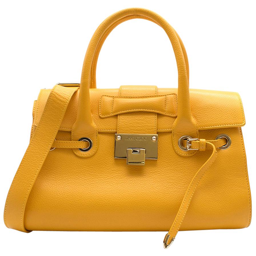 Jimmy Choo Mustard Yellow Bag 30cm For Sale at 1stDibs | jimmy choo ...