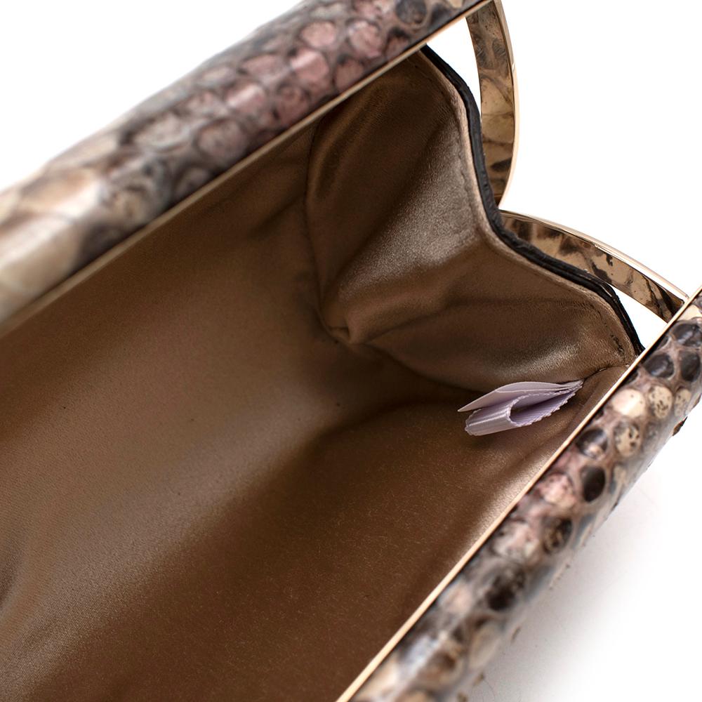 Women's Jimmy Choo Natural Python Clasp Clutch