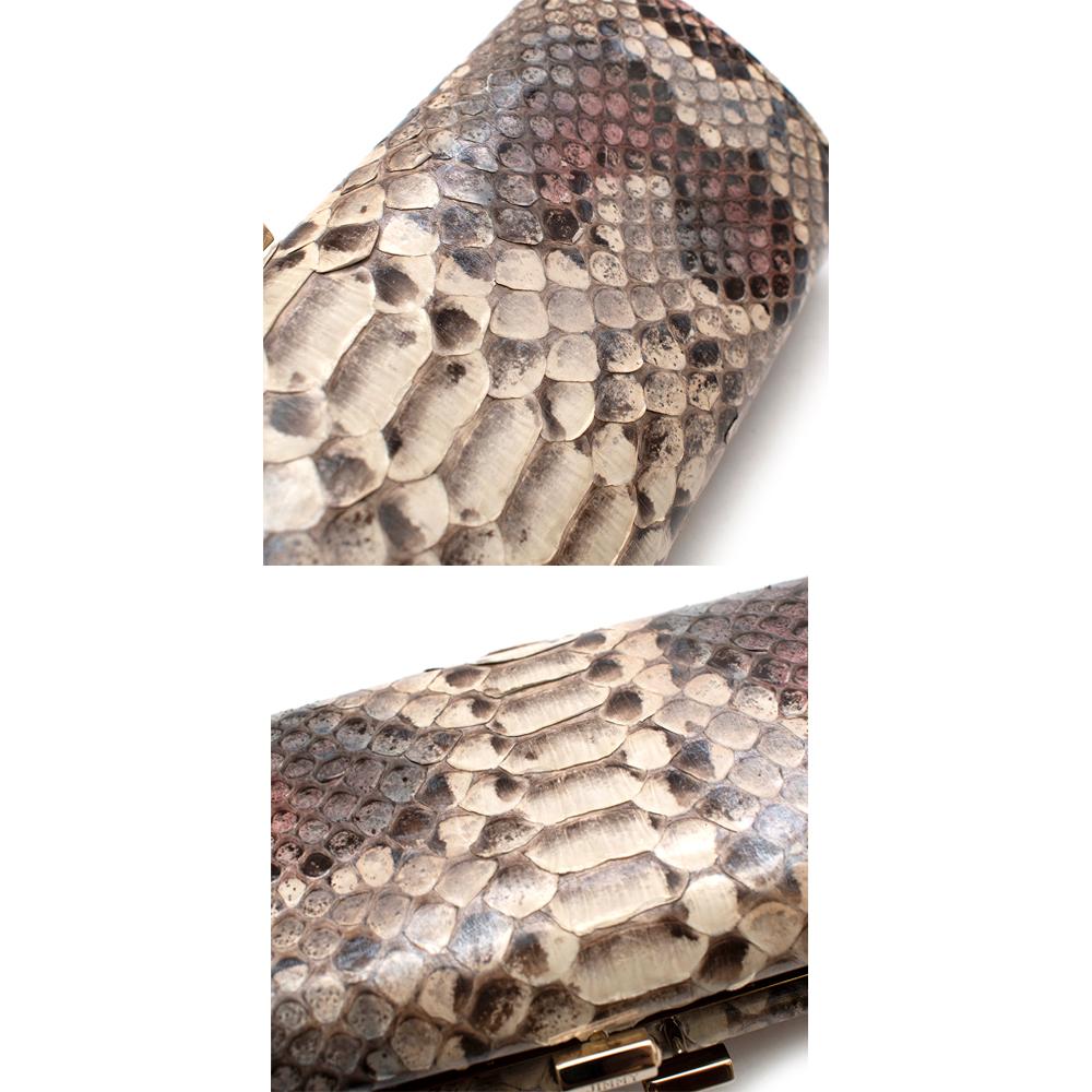 Jimmy Choo Natural Python Clasp Clutch 1