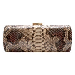 Jimmy Choo Natural Python Clasp Clutch