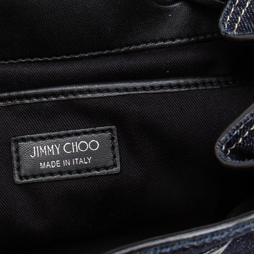 Jimmy Choo Navy Blue Denim Tafira Backpack 5