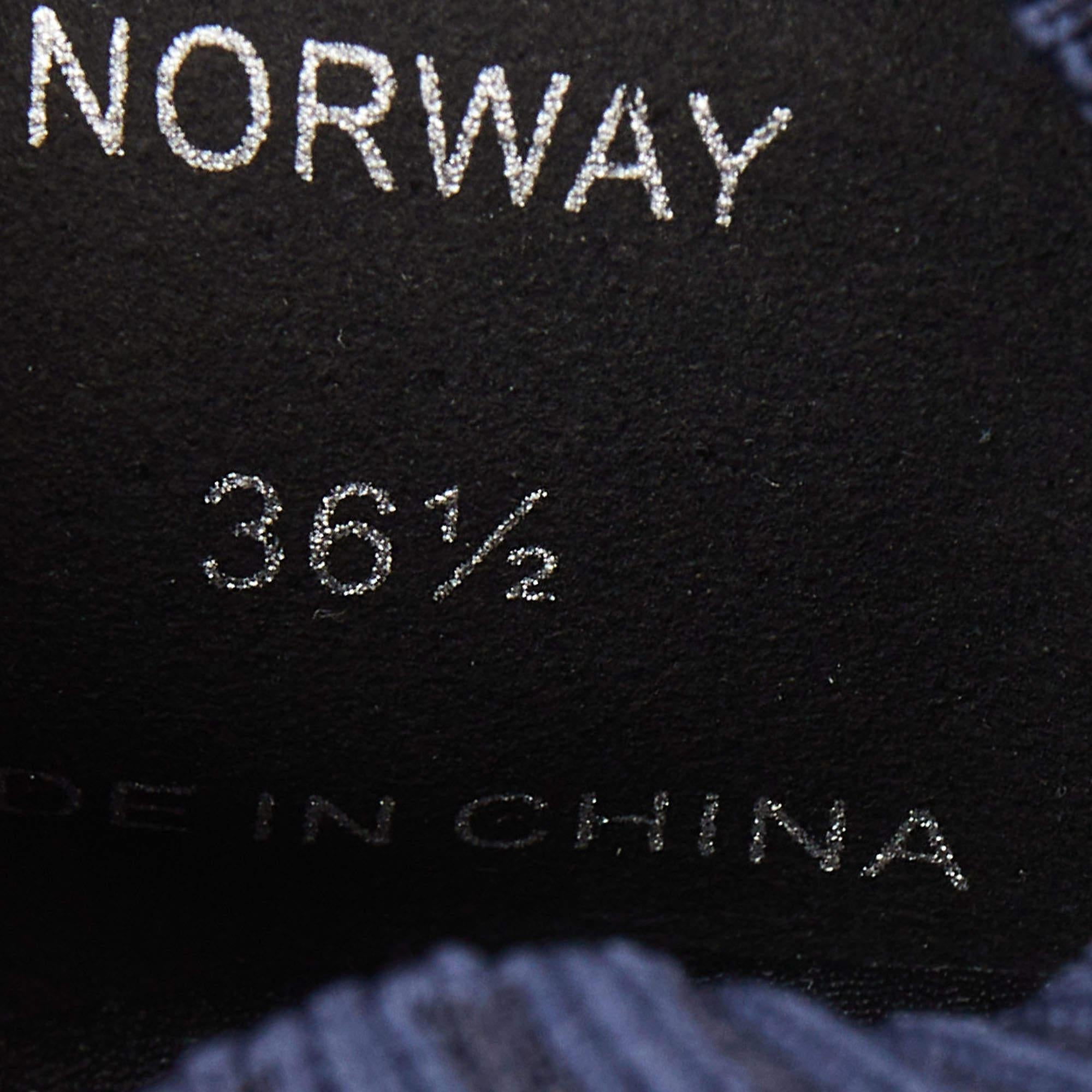 Jimmy Choo Navy Blue Glitter Fabric Low Top Sneakers Size 36.5 4