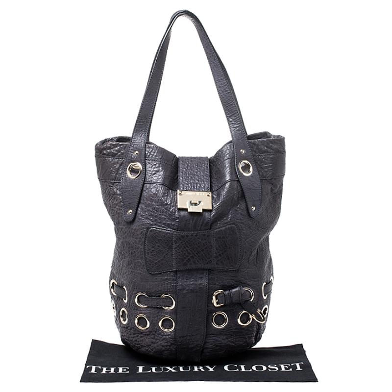 Jimmy Choo Navy Blue Leather Ramona Tote 6