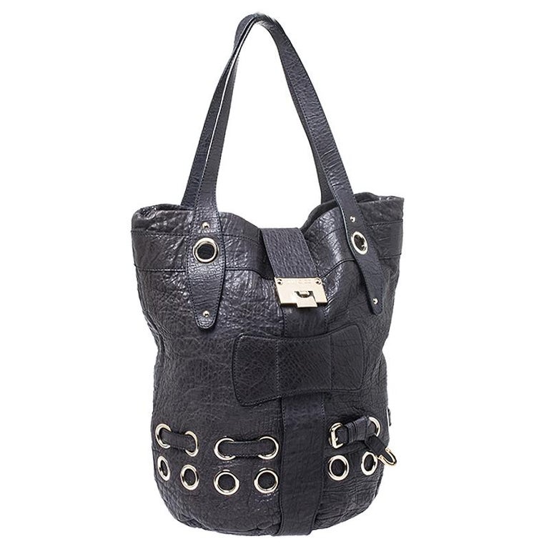 Jimmy Choo Navy Blue Leather Ramona Tote For Sale at 1stDibs