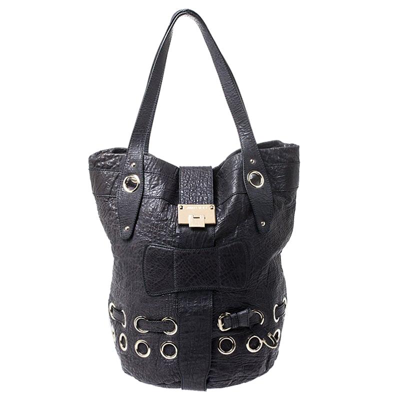 Jimmy Choo Navy Blue Leather Ramona Tote