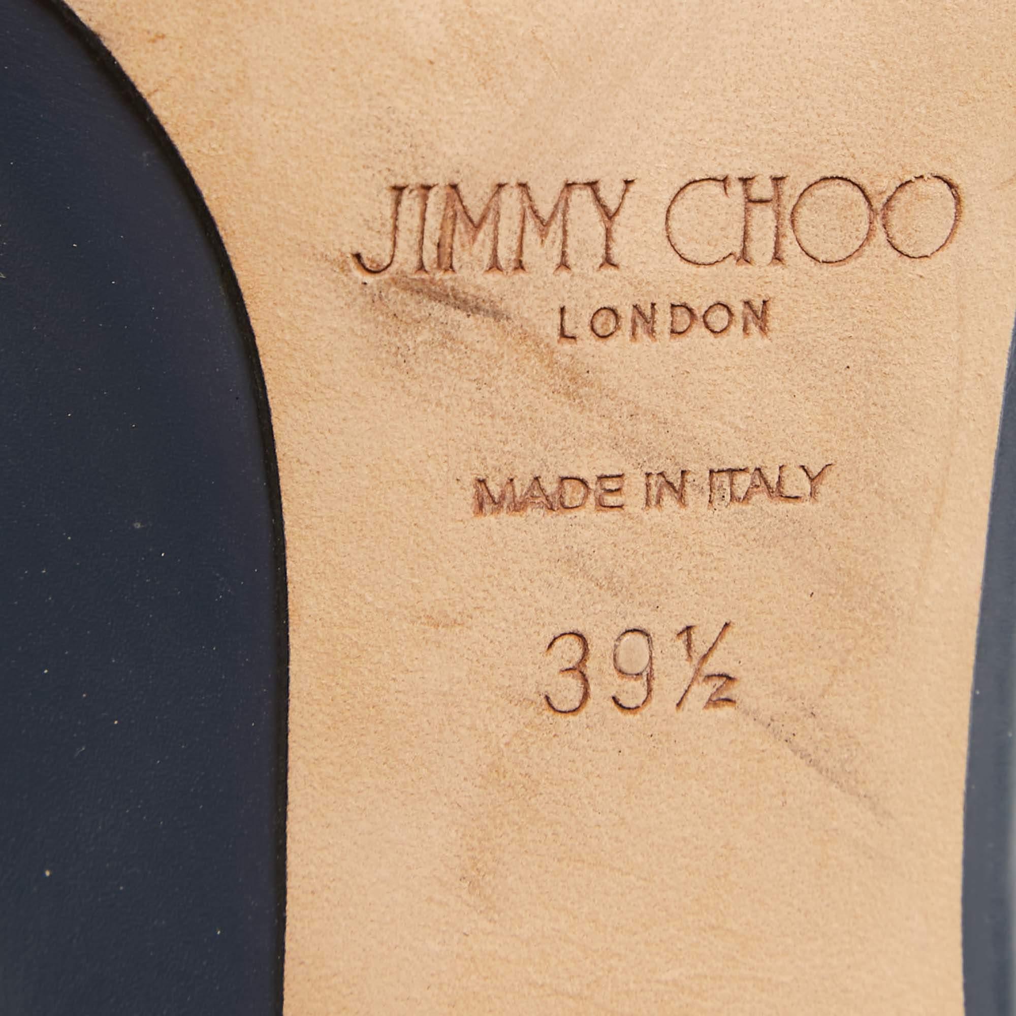 Jimmy Choo Navy Blue Leather Theresa Sandals Size 39.5 3