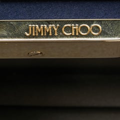 Jimmy Choo Navy Blue Satin Chain Clutch