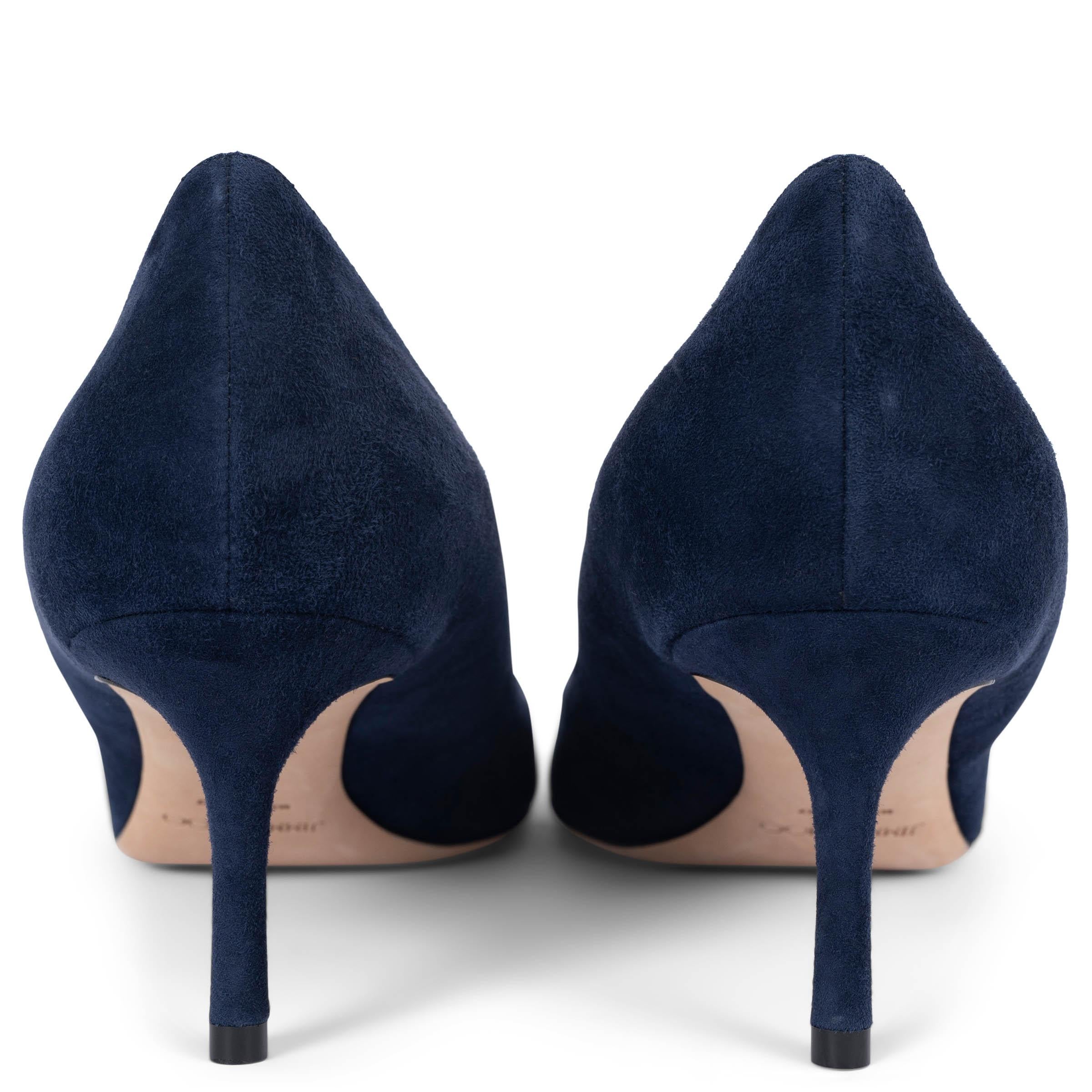 JIMMY CHOO marineblau Wildleder ROMY 60 Pumps Schuhe 43 fit 42 Damen im Angebot