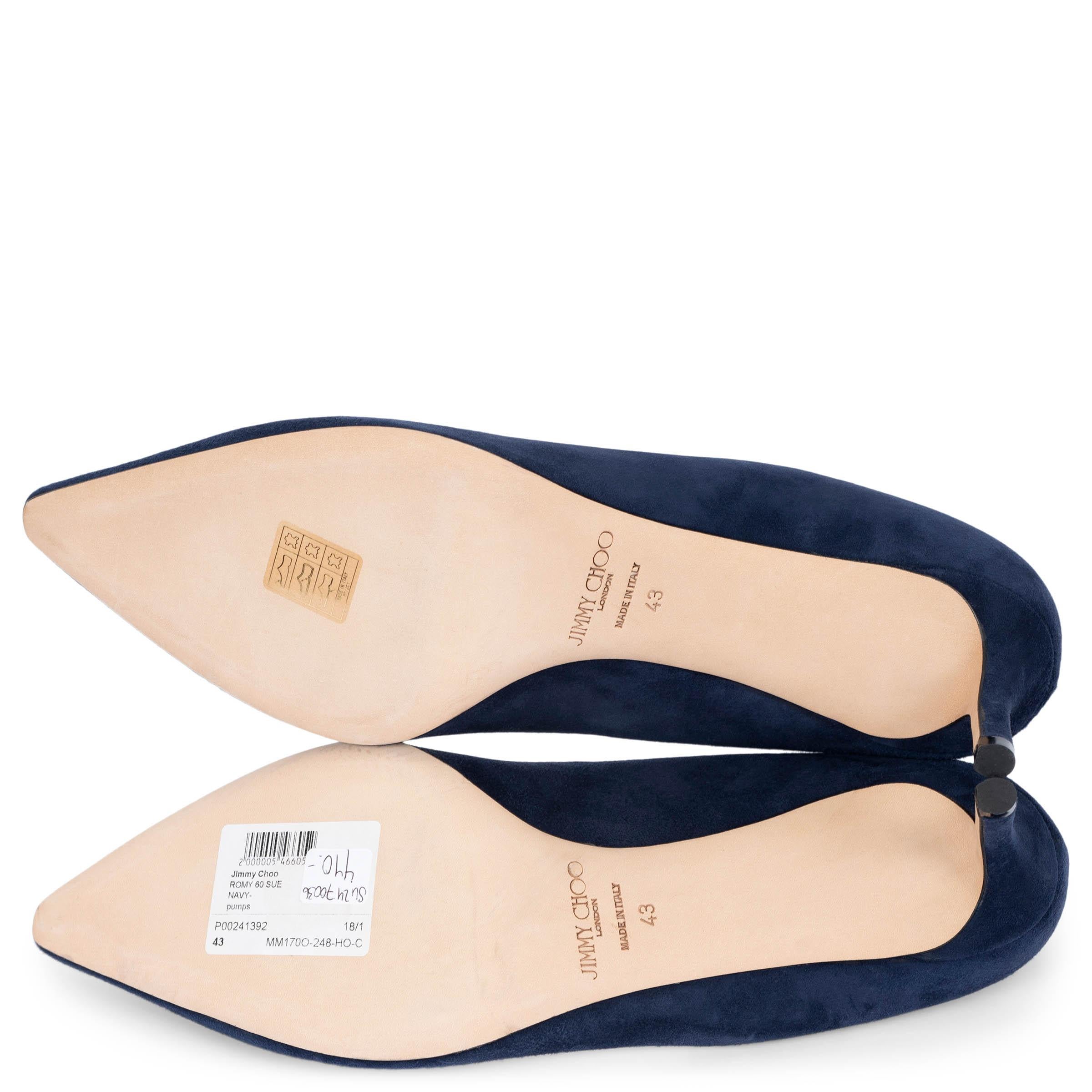 JIMMY CHOO marineblau Wildleder ROMY 60 Pumps Schuhe 43 fit 42 im Angebot 3