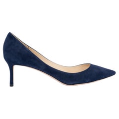 JIMMY CHOO navy blue suede ROMY 60 Pumps Shoes 43 fit 42