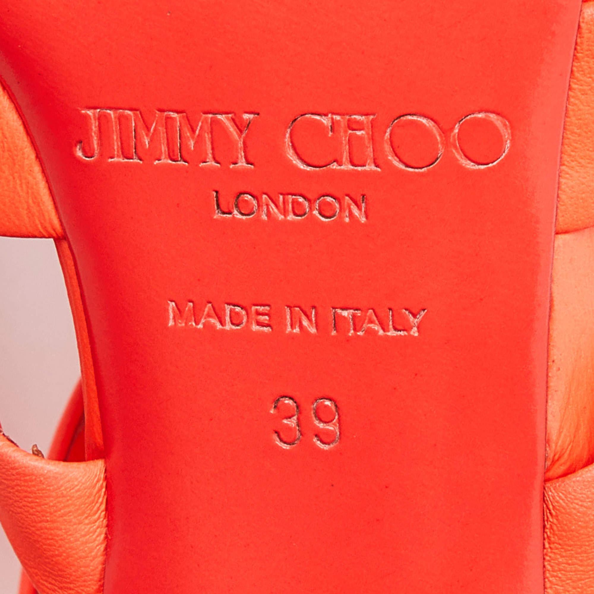 Jimmy Choo Neon Orange Dame Sandals Size 39 For Sale 3