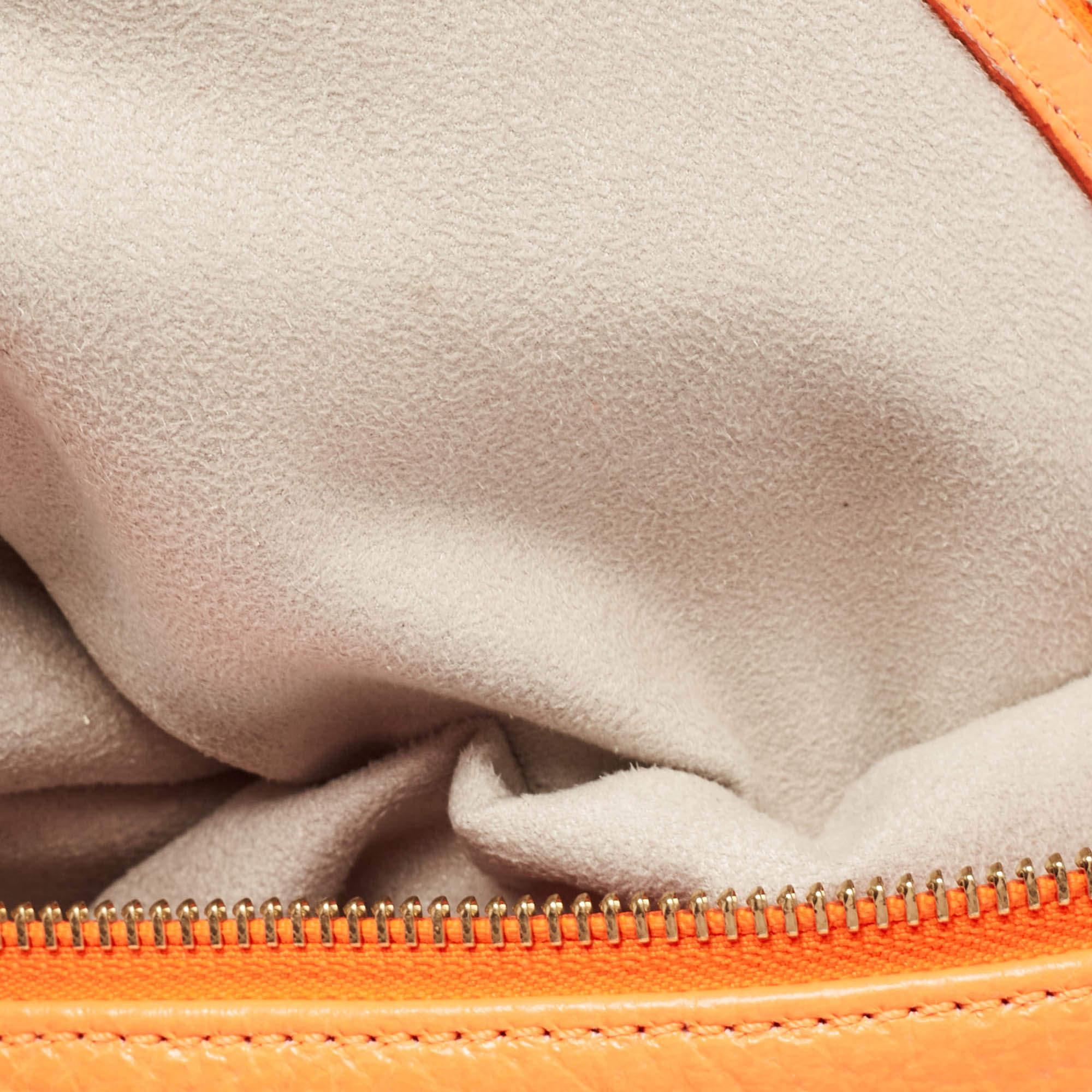 Jimmy Choo Neon Orange Leather Flap Shoulder Bag 11
