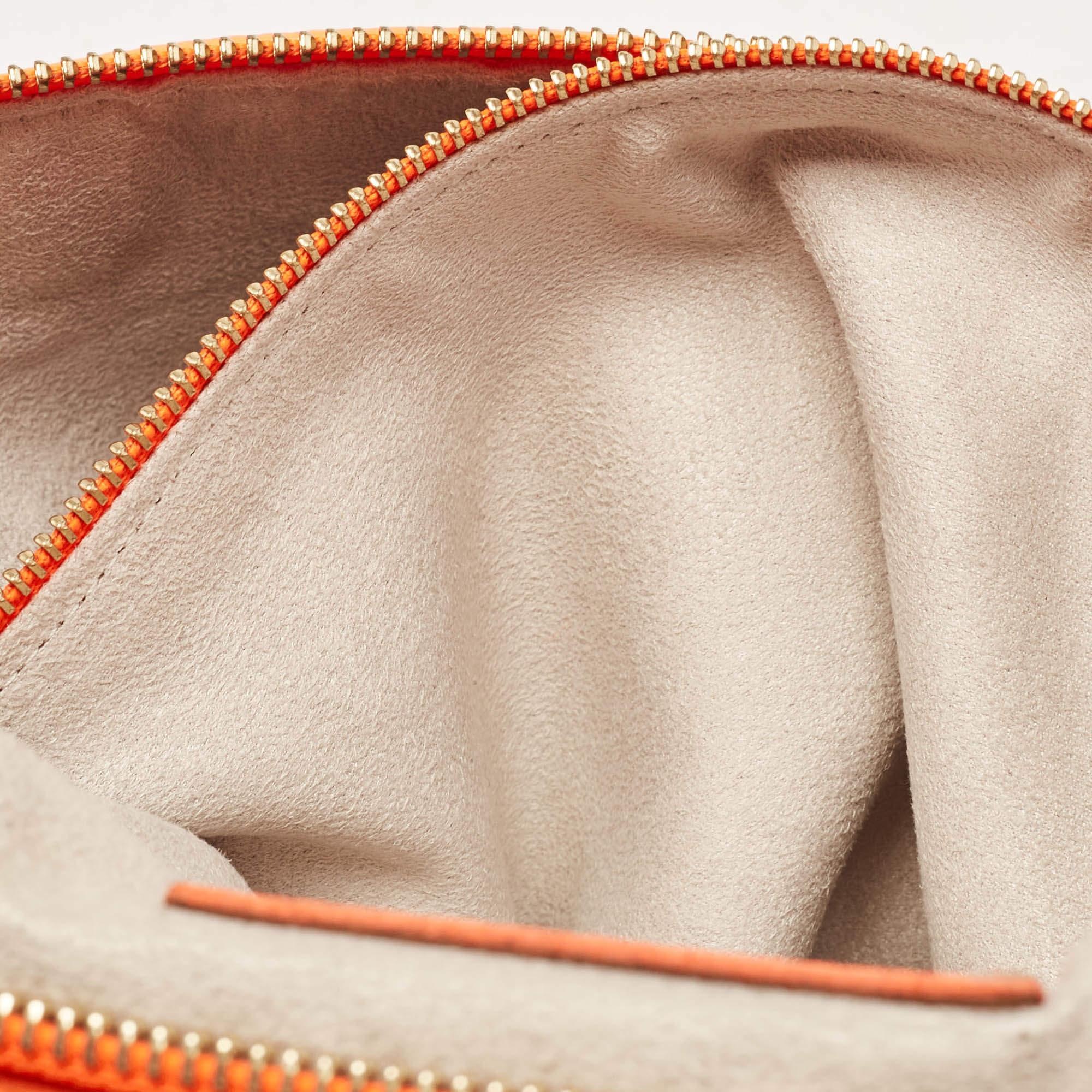 Jimmy Choo Neon Orange Leather Flap Shoulder Bag For Sale 13