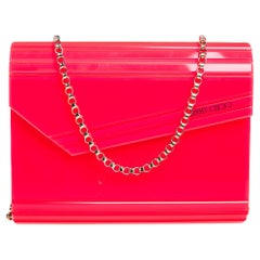 Jimmy Choo Neon Pink Acrylic Candy Clutch Bag