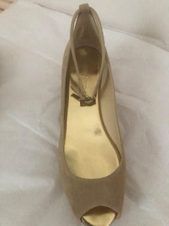 Jimmy Choo "Neyo 120" Nude Cork Wedges 37 As New