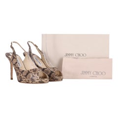 Jimmy Choo Nova Snakeskin Peep-Toe Pumps