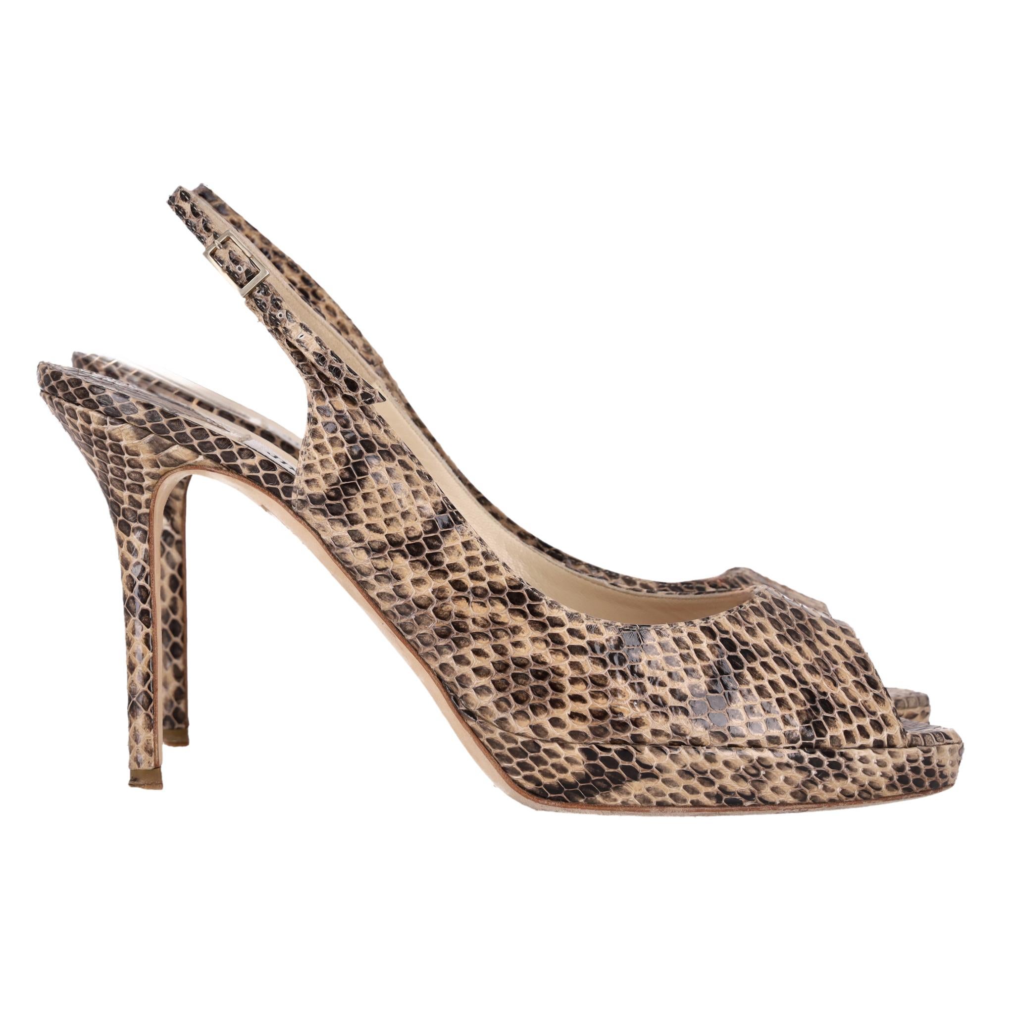 Jimmy Choo - Nova - Escarpins à bouts pointus en peau de serpent Excellent état - En vente à London, GB