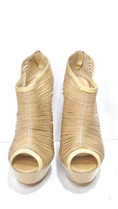 Jimmy Choo Nude Ellie Patent Leather Booties