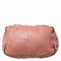 Jimmy Choo Nude Pink Perforated Leather Bardia Buckle Shoulder Bag