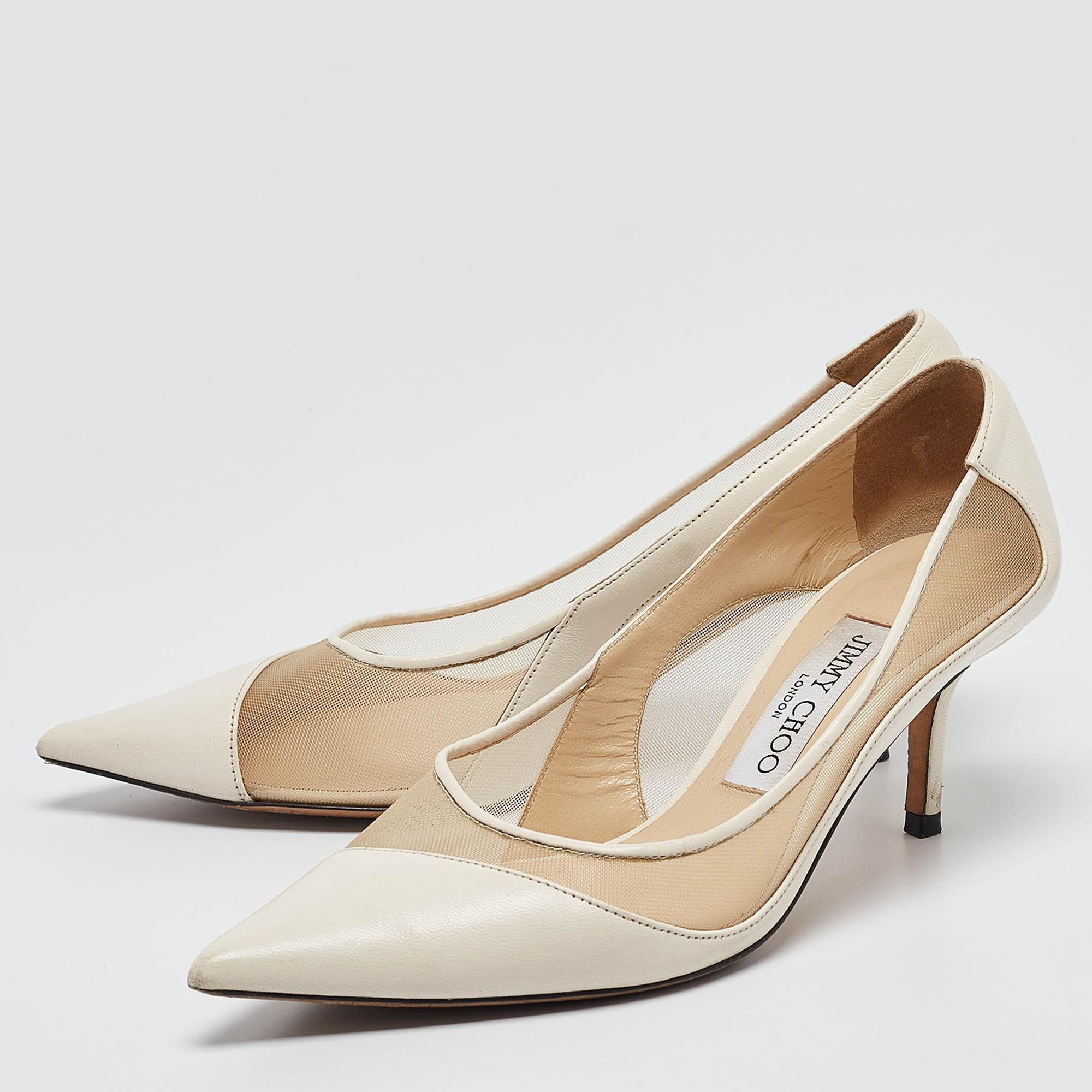 Make a chic style statement with these designer pumps. They showcase sturdy heels and durable soles perfect for your fashionable outings