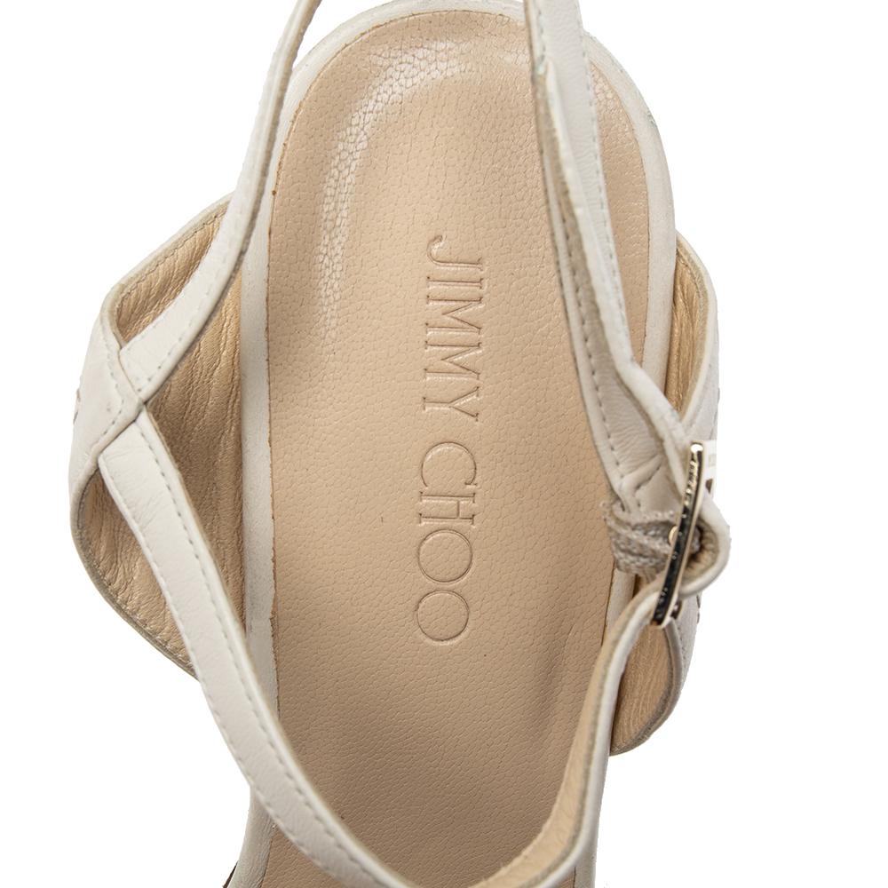 Jimmy Choo Off-White Leather Nemesis Cork Platform Sandals Size 41 1