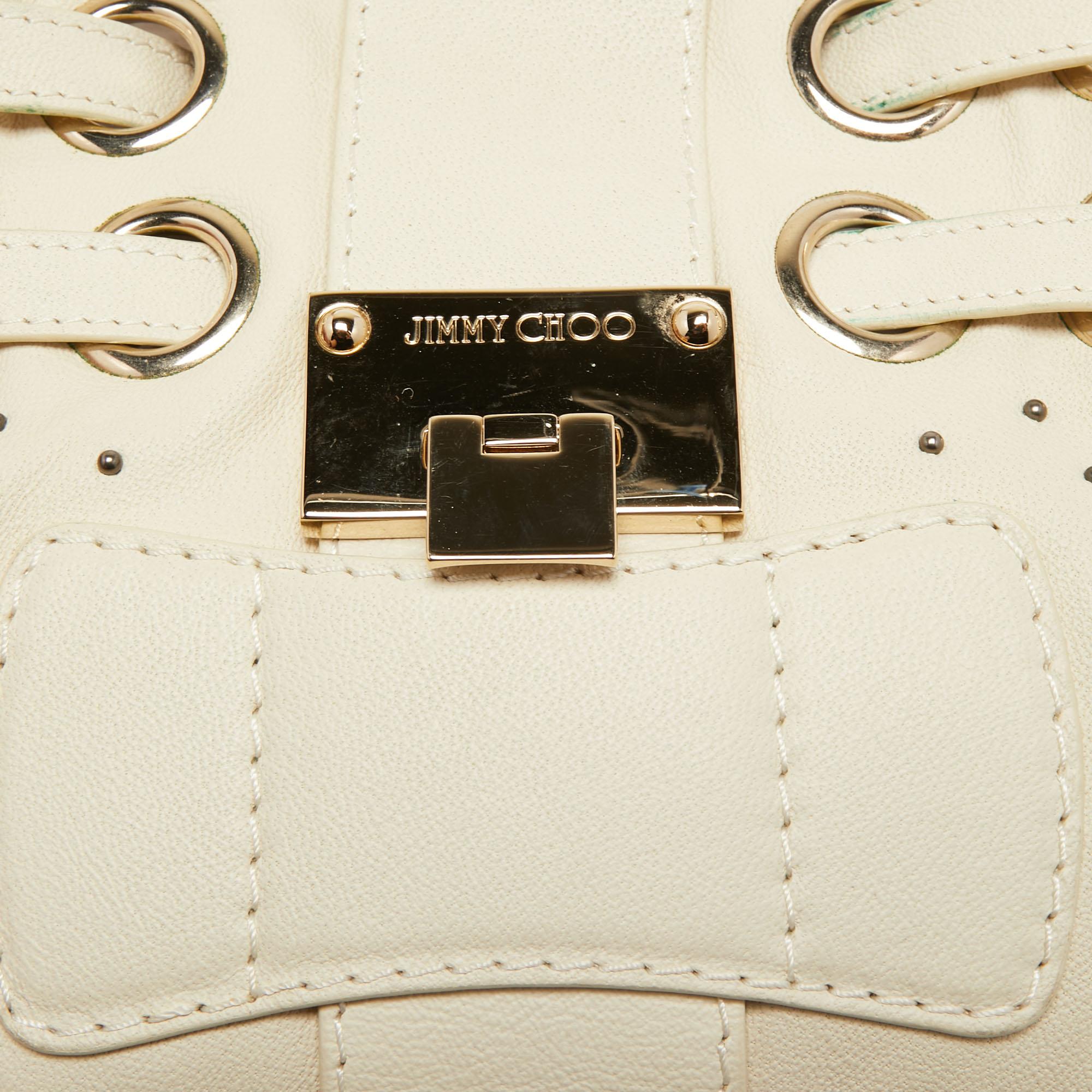 Jimmy Choo Off White Leather Studded Riki Tote 7