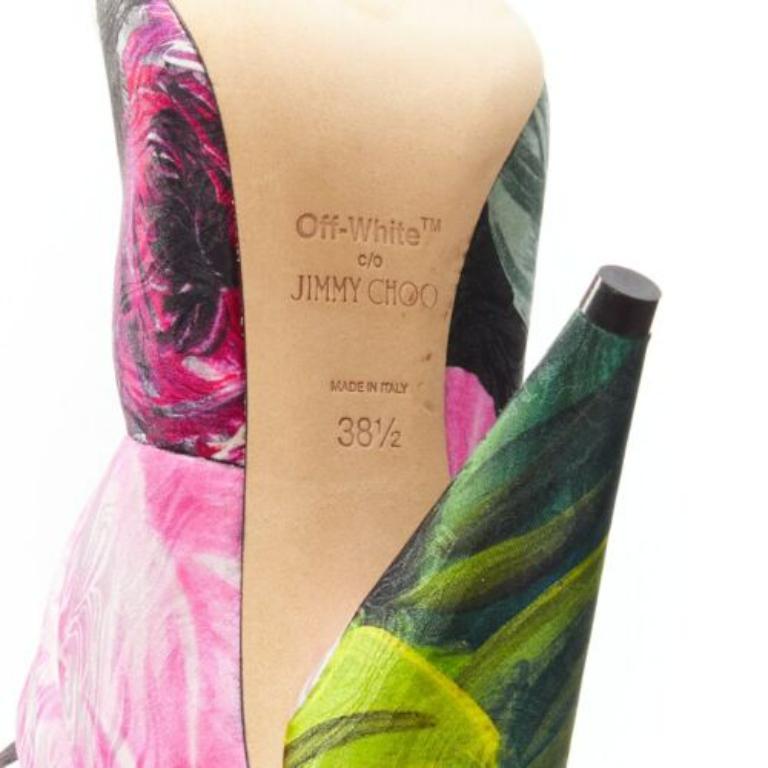JIMMY CHOO Off-White Sara 100 floral brocade padded boots EU38.5 For Sale 5