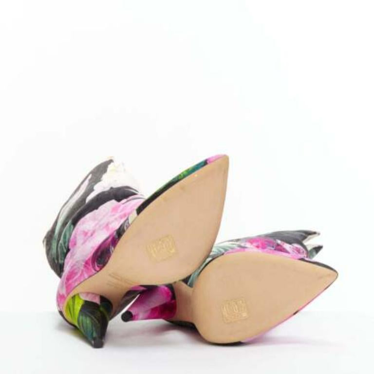 JIMMY CHOO Off-White Sara 100 floral brocade padded boots EU38.5 For Sale 4