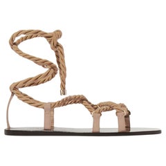 JIMMY CHOO - Sandali piatti AZIZA ROPE oliva drabescata - Scarpe 38