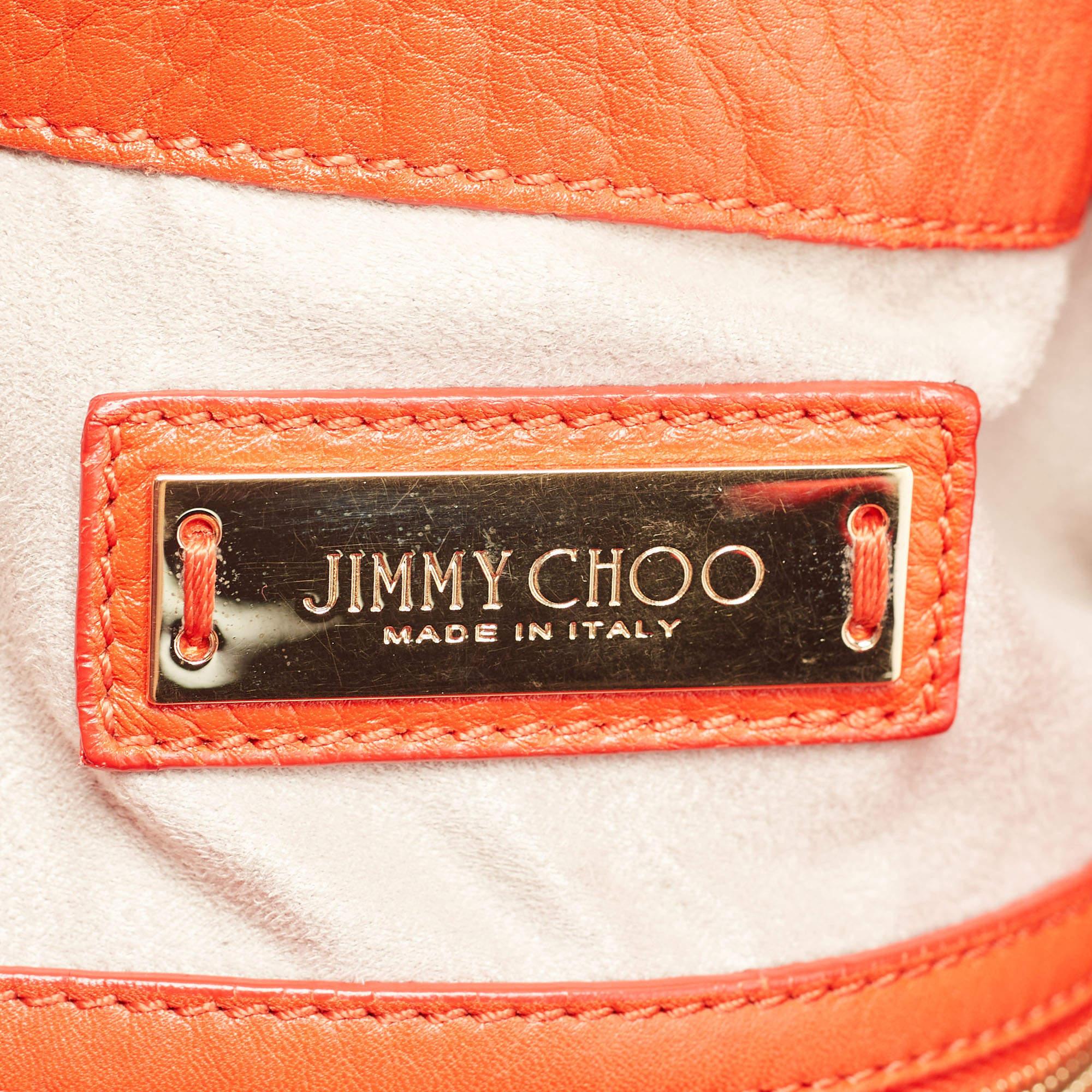 Jimmy Choo Orange Leather Anna Hobo 9