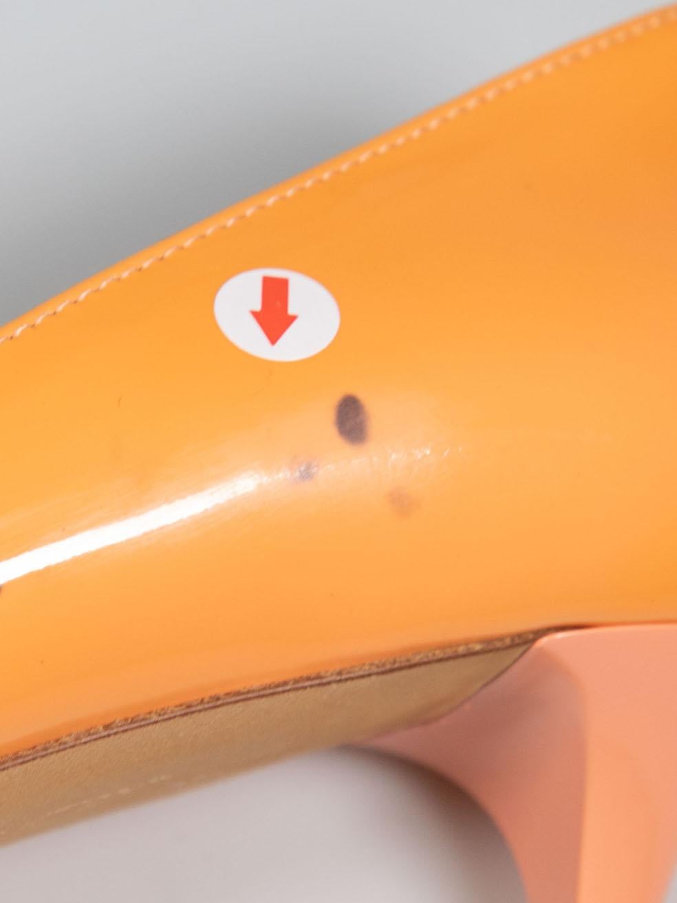 Jimmy Choo Orange Patent Leather Pumps Size IT 36 For Sale 2
