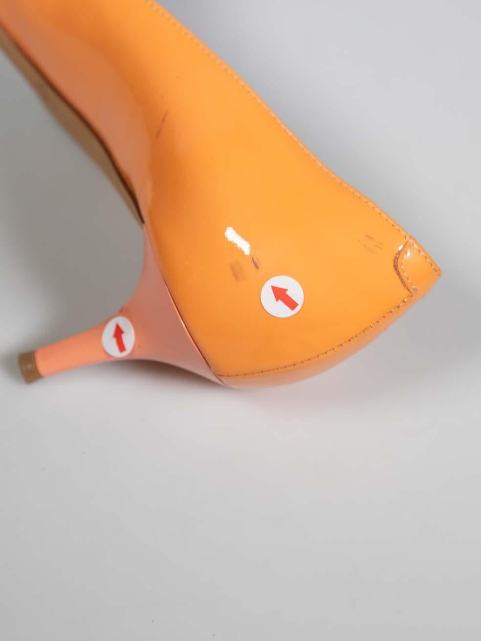 Jimmy Choo Orange Patent Leather Pumps Size IT 36 For Sale 3