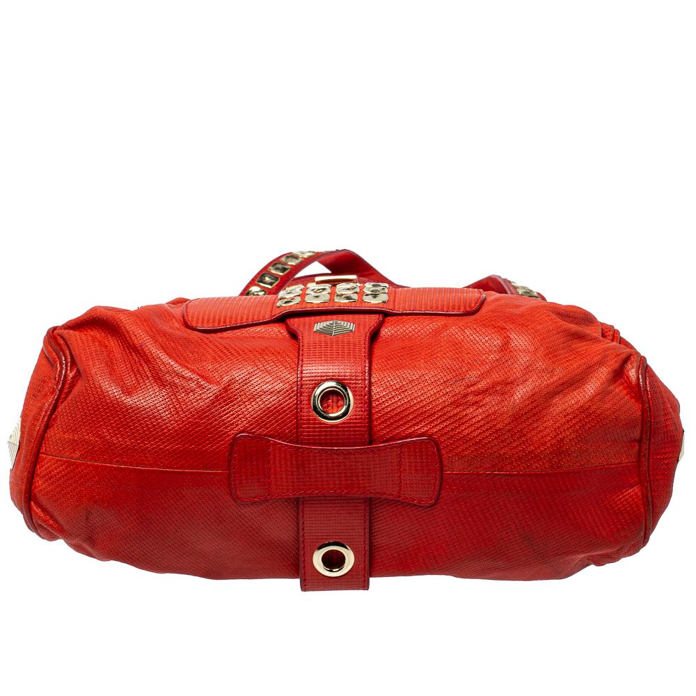 Red Jimmy Choo Orange Patent Leather Riki Tote