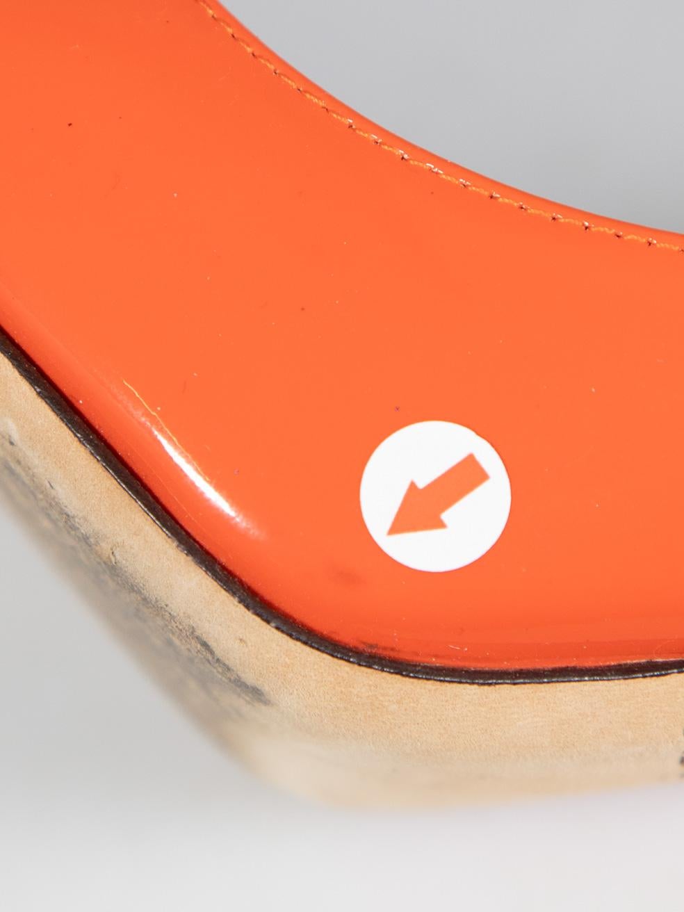 Jimmy Choo Orange Patent Pointed Toe Pumps Size IT 37 2