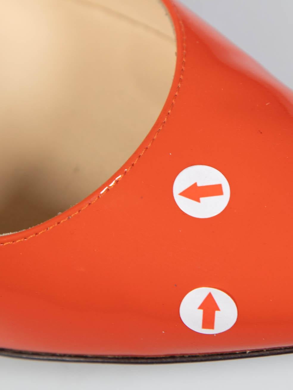 Jimmy Choo Orange Patent Pointed Toe Pumps Size IT 37 3