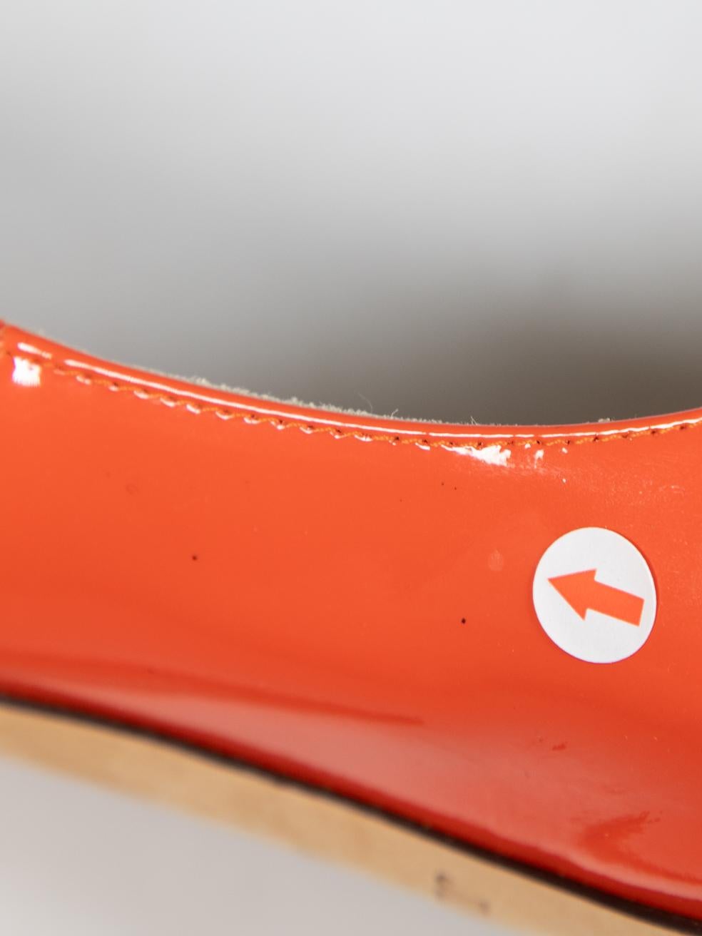 Jimmy Choo Orange Patent Pointed Toe Pumps Size IT 37 4