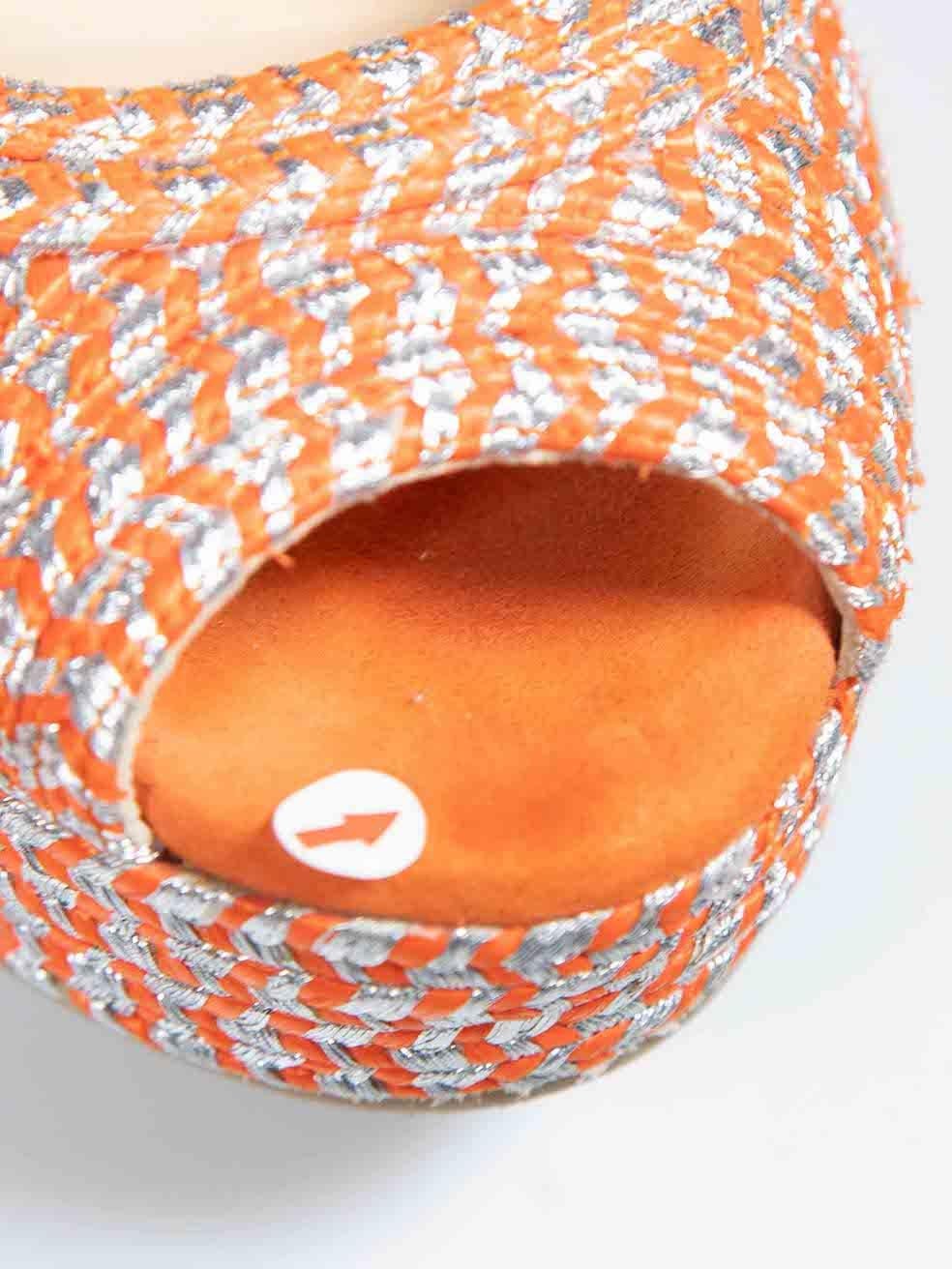 Jimmy Choo Chausssures compensées Perla 120 métalliques orange taille IT 40 en vente 2