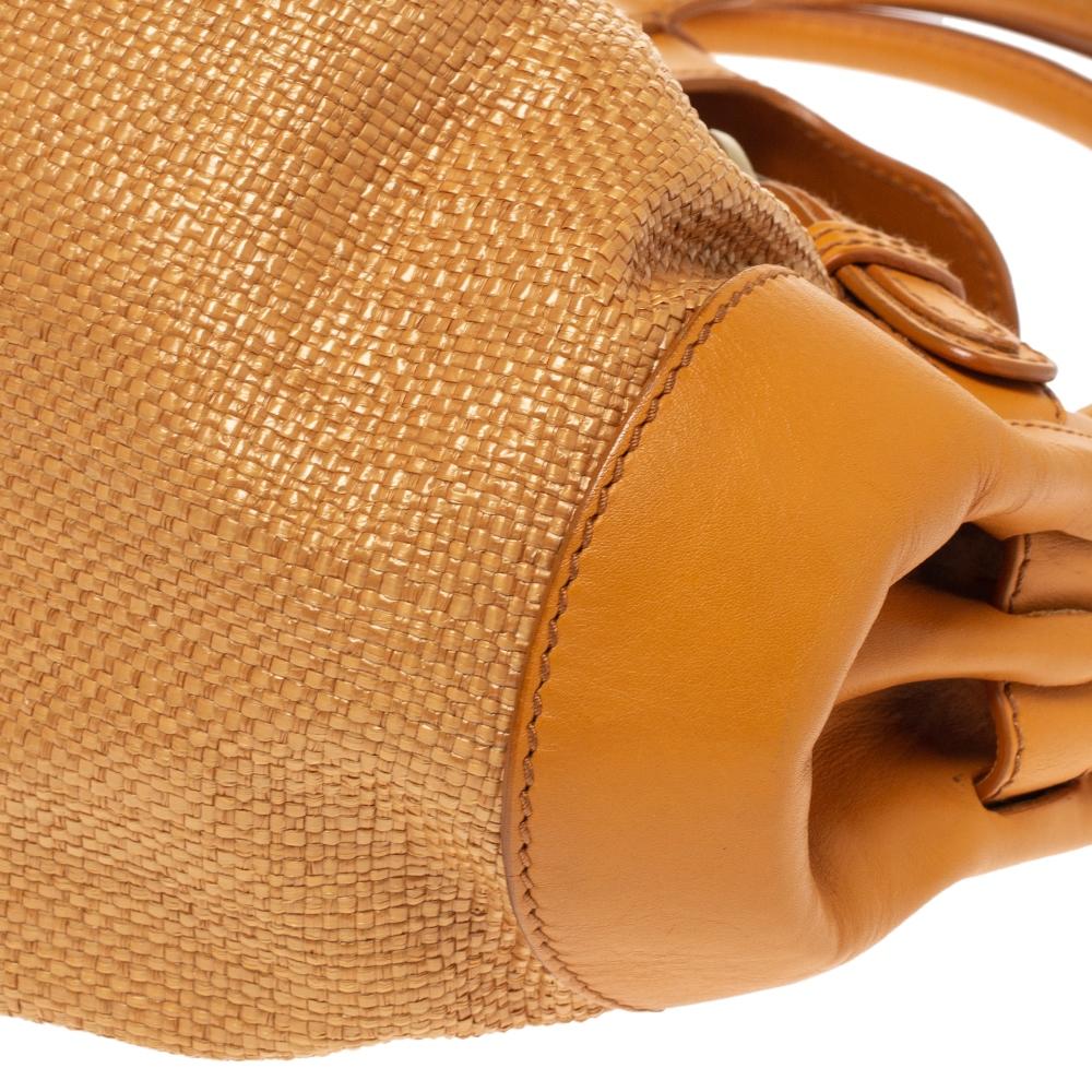 Orange Raffia und Leder Tulita Umhängetasche von Jimmy Choo im Angebot 3