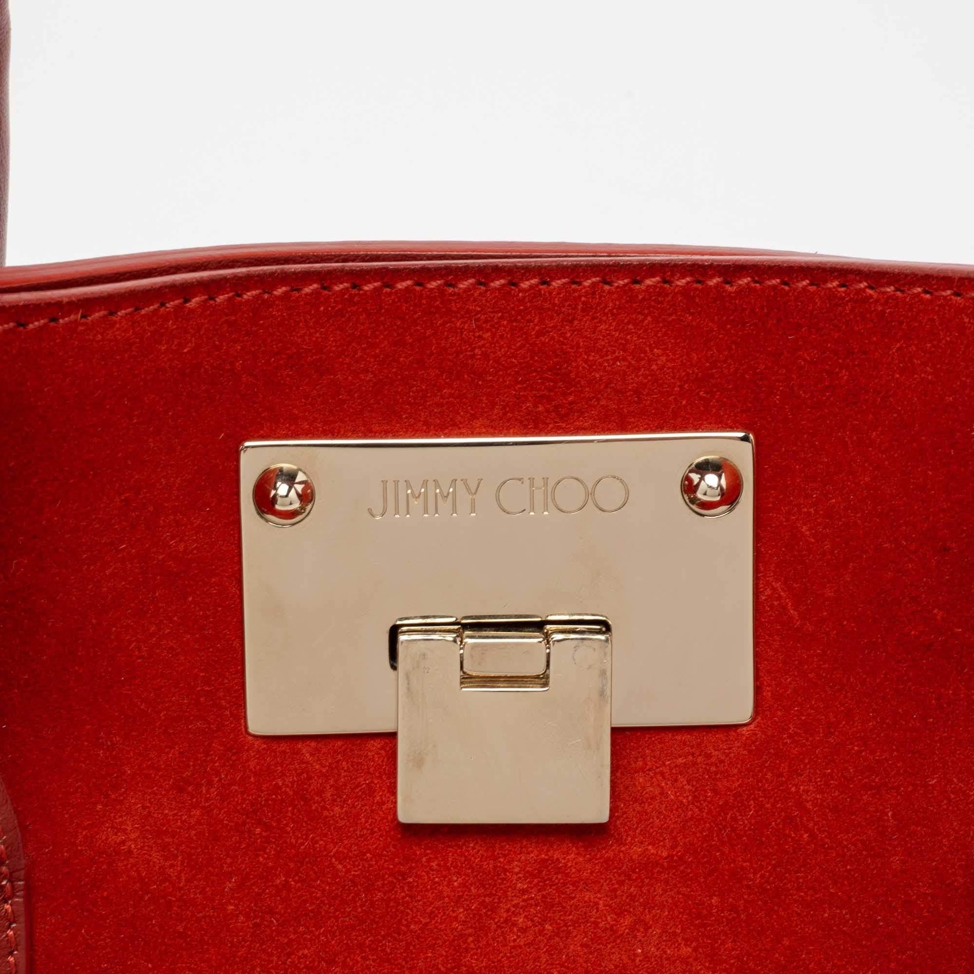 Jimmy Choo Orange Suede And Leather Riley Tote 6