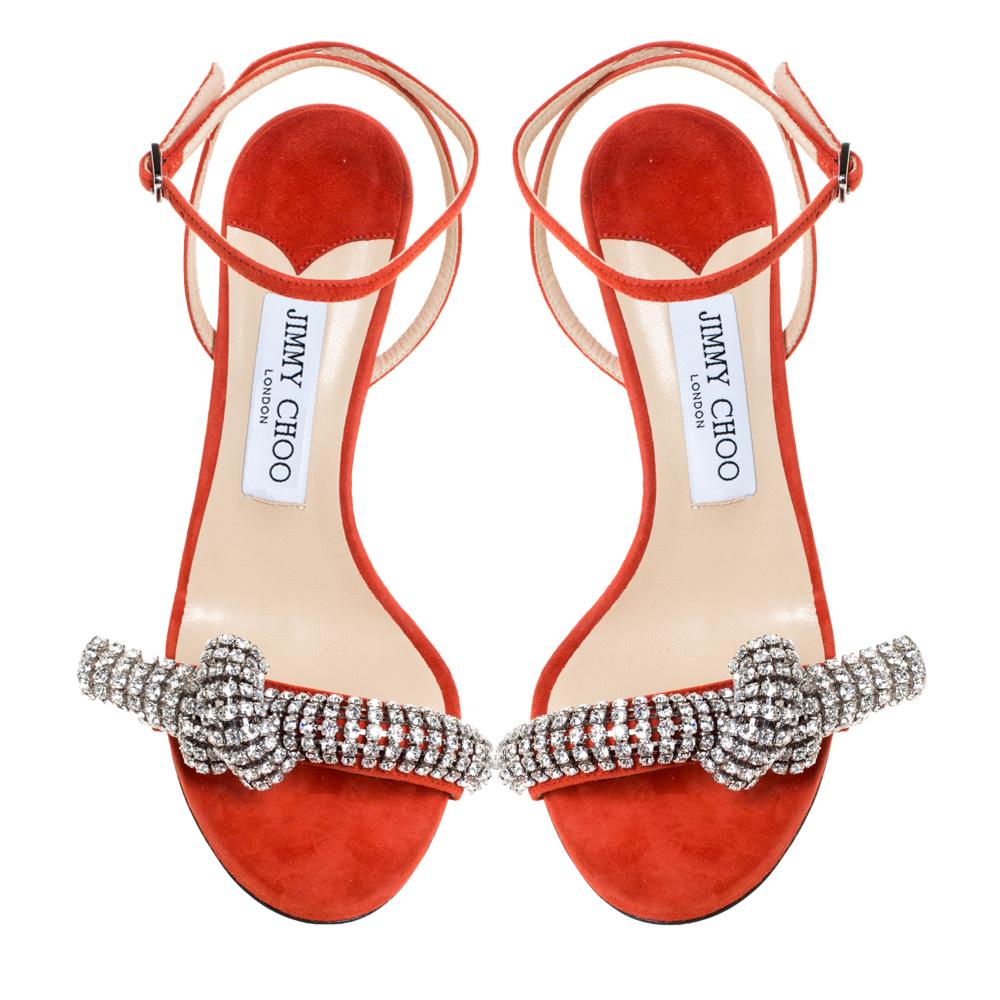 jimmy choo thyra embellished suede sandals