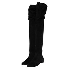 Jimmy Choo, over knee Milan flat boots in black