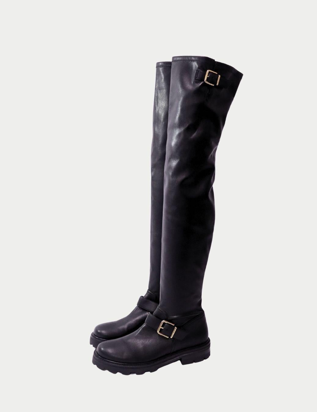 Jimmy Choo - Bottes à hauteur de genou en cuir - EU 40 en vente 1