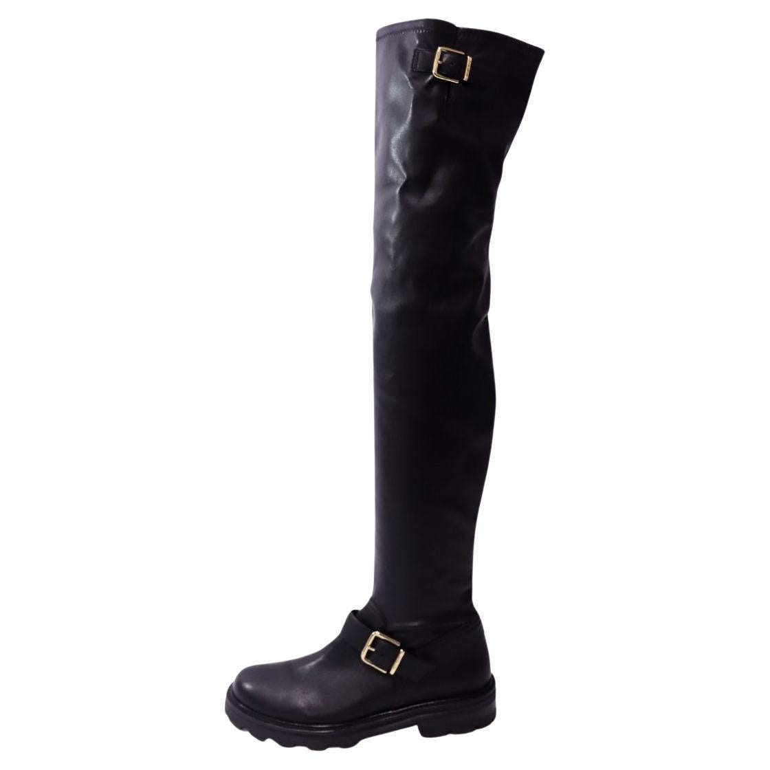 Jimmy Choo - Bottes à hauteur de genou en cuir - EU 40 en vente