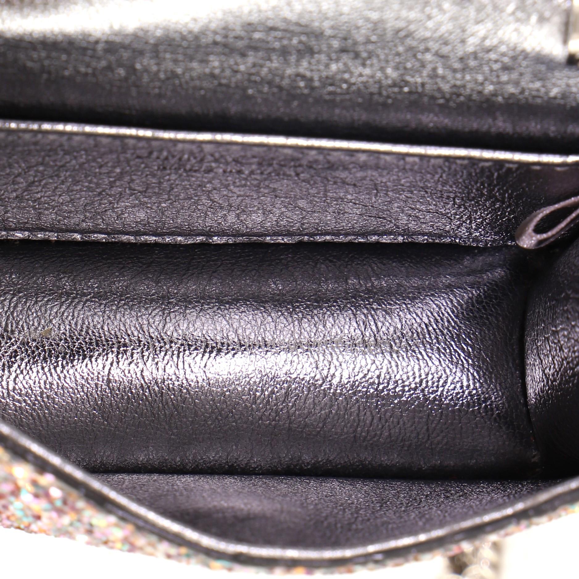 Brown Jimmy Choo Paris Crossbody Bag Glow-In-The-Dark Glitter Leather Mini