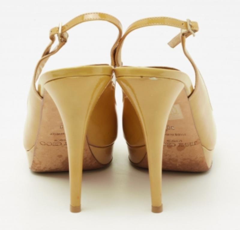 Jimmy Choo Sandalias de charol Nova Peep-Toe Plataforma Slingback Talla 38 en venta 1