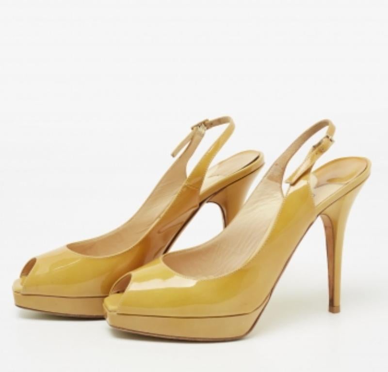Jimmy Choo Sandalias de charol Nova Peep-Toe Plataforma Slingback Talla 38 en venta 4